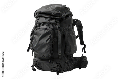 Versatile black hiking backpack with multiple compartments for outdoor adventures and travel needs photo