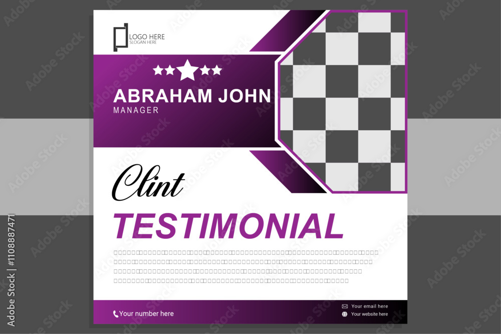 Fototapeta premium Modern client testimonial design ,Modern client feedback design 