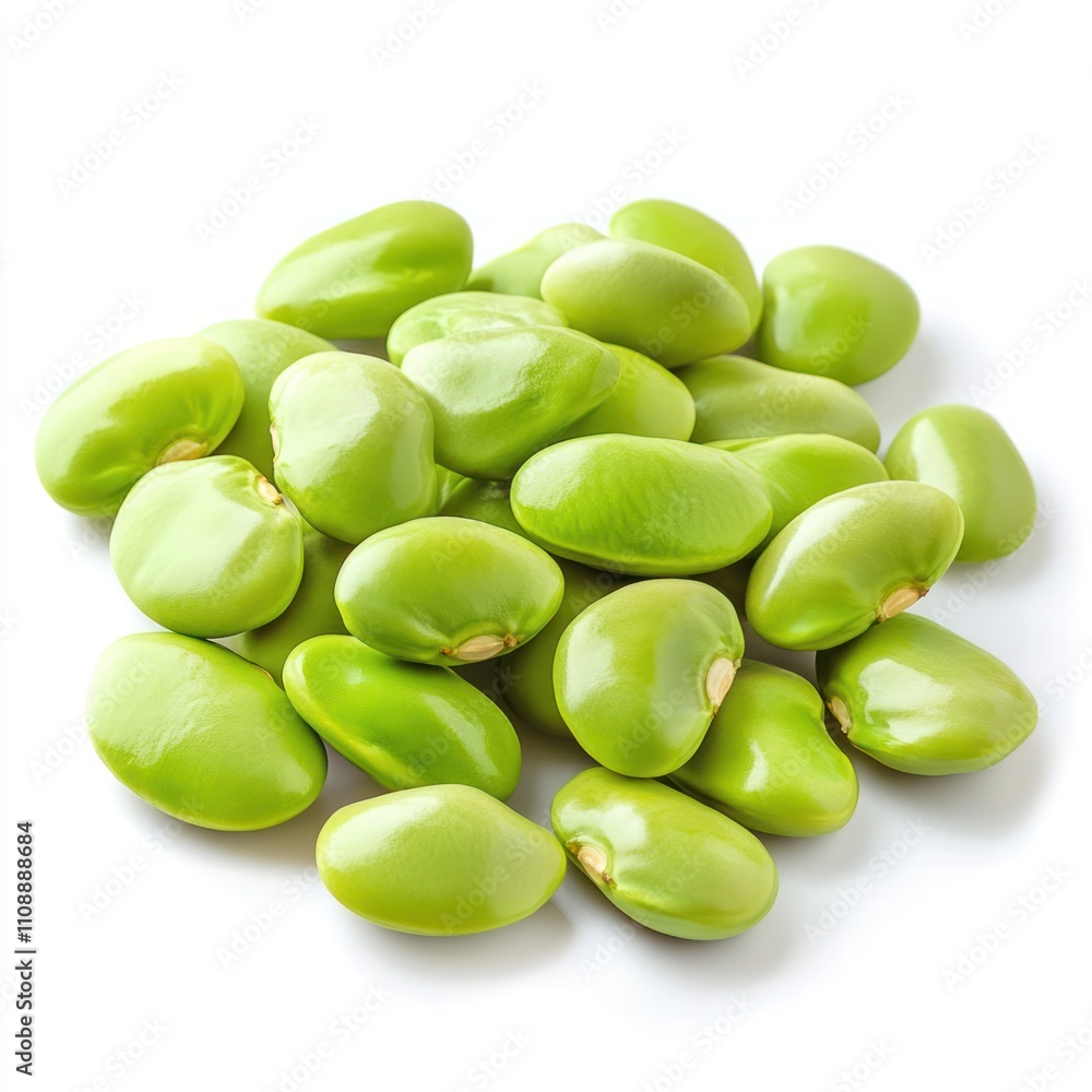 Lima Beans fresh vegetable Isolated on White Background Generative AI Lima Beans fresh vegetable Isolated on White Background Generative AI