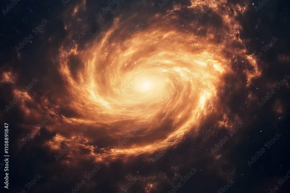 Fototapeta premium Cosmic Swirl: Fiery Nebula in Deep Space 