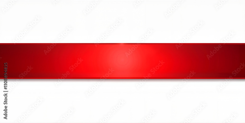 Minimalist red Christmas ribbon on white background Minimalist red Christmas ribbon on white background
