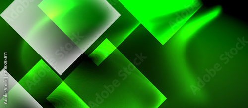 Dark neon colors with glass square shapes
