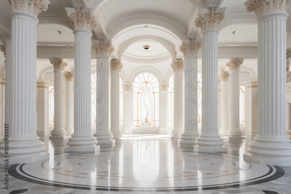 Naklejka premium Palace interior background columns hall