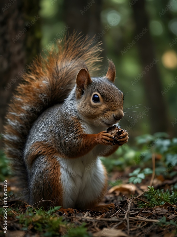 Obraz premium Squirrels in the forest.