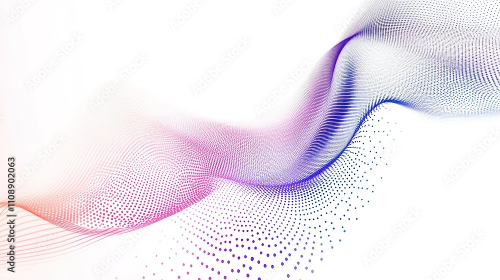 Fototapeta premium Abstract wave pattern with dots and gradients in colors