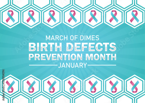 March of Dimes Birth Defects Prevention Month January. Suitable for greeting card, poster and banner. Vector illustration photo