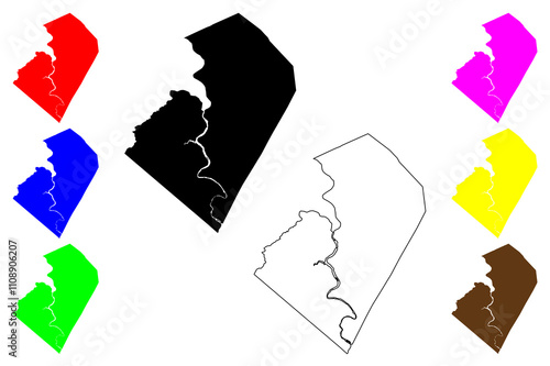 Summers County, State of West Virginia (U.S. county, United States of America, USA, U.S., US) map vector illustration, scribble sketch Summers map photo