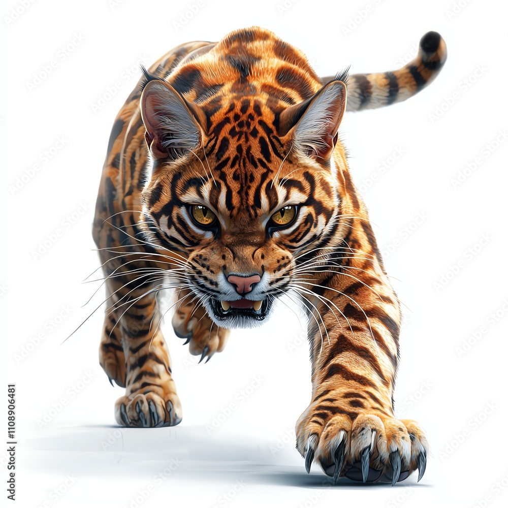 Obraz premium Wildcat prowling with intense focus and strength