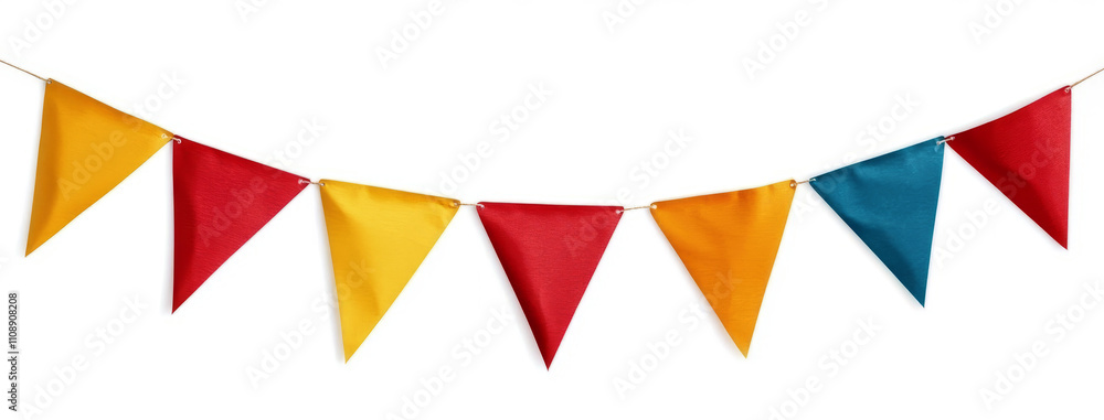 Obraz premium Bunting flag banner for party, isolated on white background, 