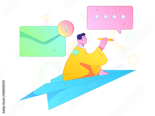 Communicate with consultants flat vector character concept operation hand drawn illustration
