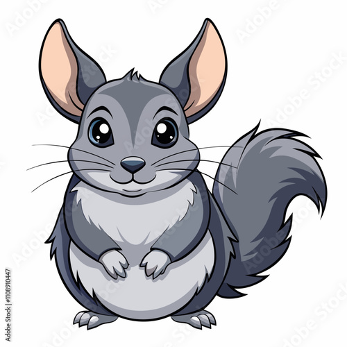 Chinchilla Vector Art on White Background