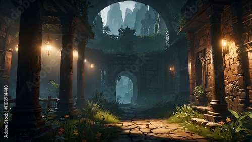 Fototapeta Naklejka Na Ścianę i Meble -  Stunning game art environment.