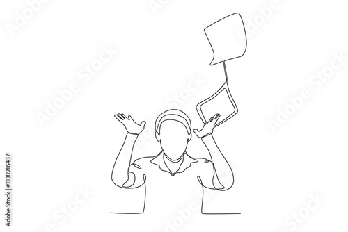 Single continuous line drawing of Stressed employee at work throws away files. Dynamic single line draw design graphic vector illustration.
