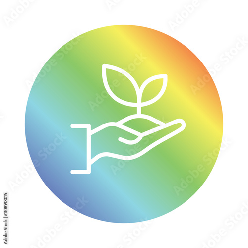 Manifestation Icon – Hand with Growing Plant Representing Creation, Intentions, and Abundance