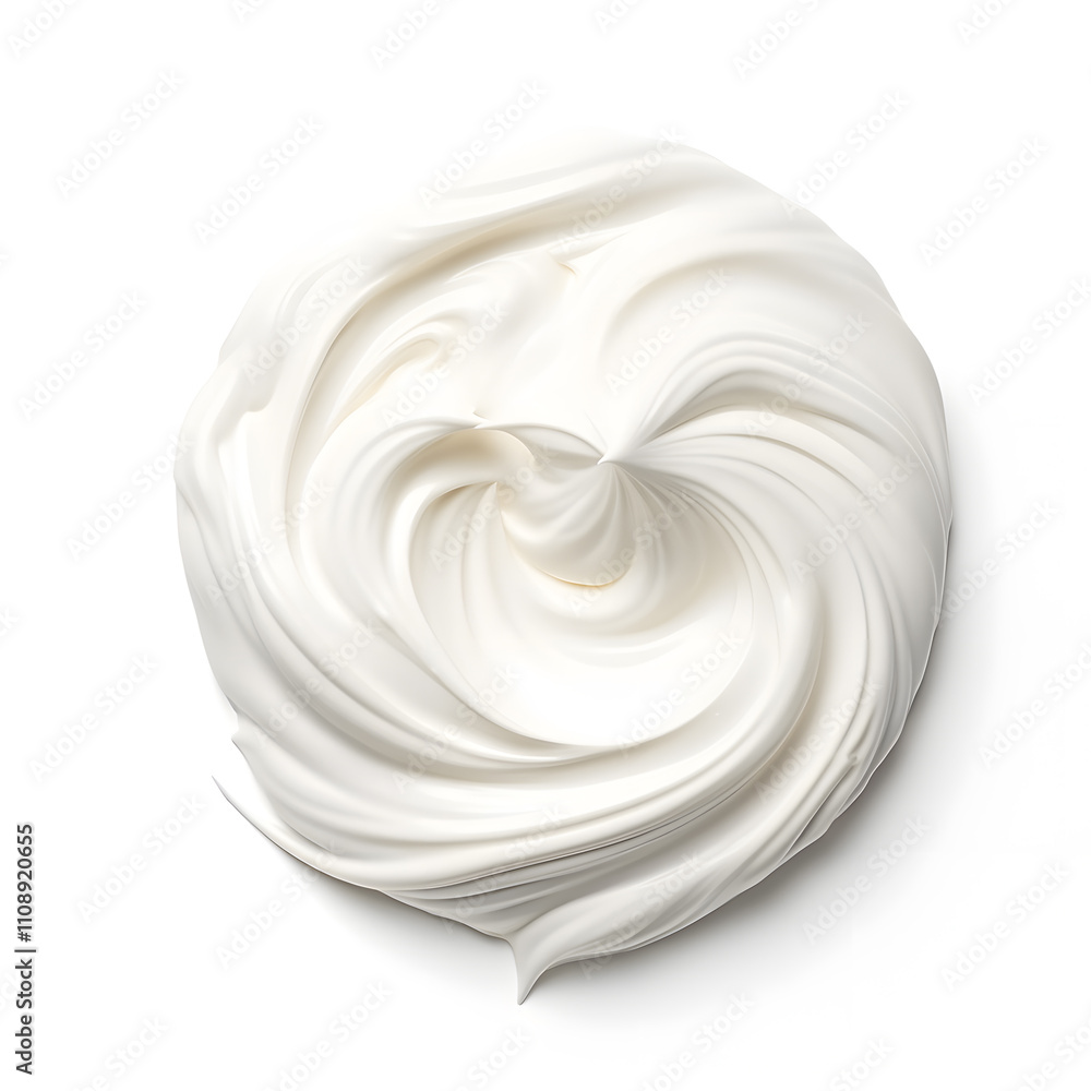 White Sweet tasty merengue top view isolated on white. Mini Pavlova dessert White Sweet tasty merengue top view isolated on white. Mini Pavlova dessert
