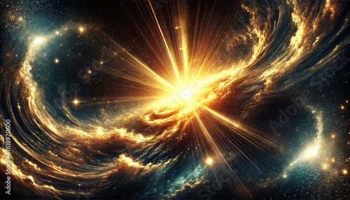 Luminous Cosmic Burst Symbolizing Creation 