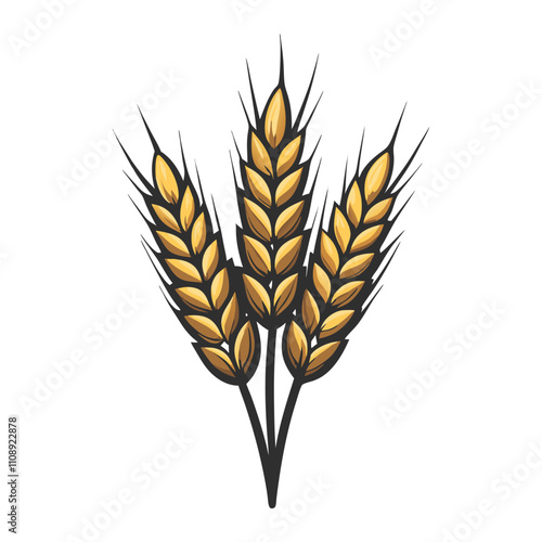Golden ears of wheat, depicted in a detailed illustration, symbolize the key ingredient in beer production, highlighting the agricultural origins of this popular beverage