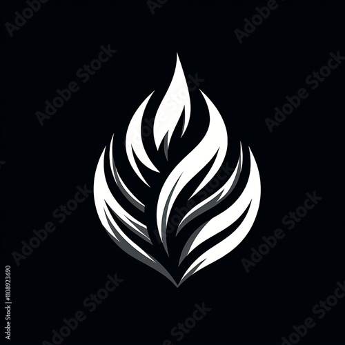 Abstract flame-like design with elegant curves. photo