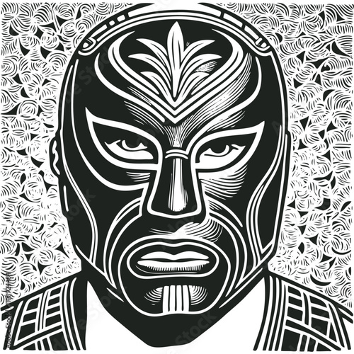 Luchador mexican wrestler, vector