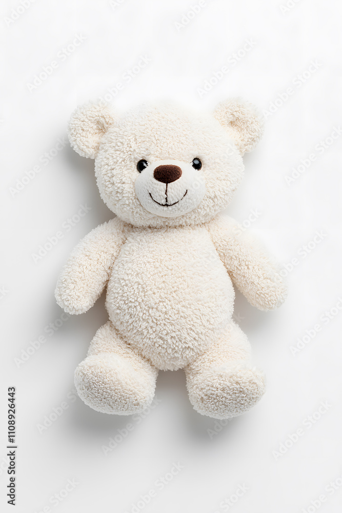 Obraz premium White teddy bear toy, isolated on white background