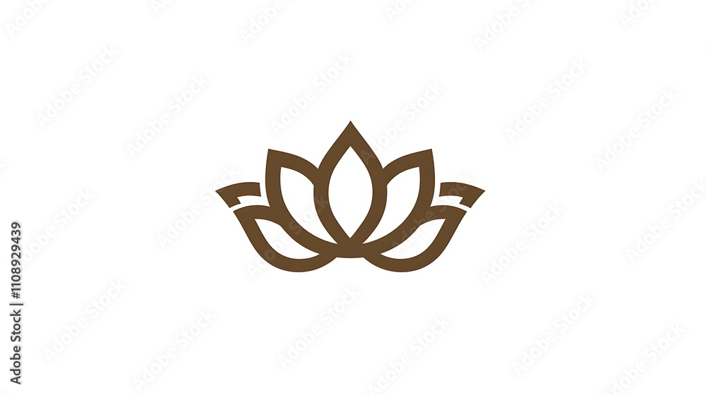 Fototapeta premium Abstract Brown Lotus Flower Design Logo