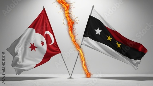 Syria and turkey flags photo