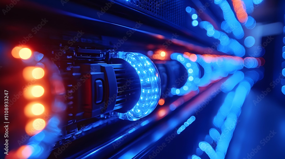 Data Center Lights: Blue & Red LED Illumination in Server Racks Data Center Lights: Blue & Red LED Illumination in Server Racks