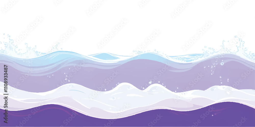 Fototapeta premium Transparent abstract purple and white abstract water color ocean wave texture background. Banner Graphic Resource as background for ocean wave and water wave abstract graphics 