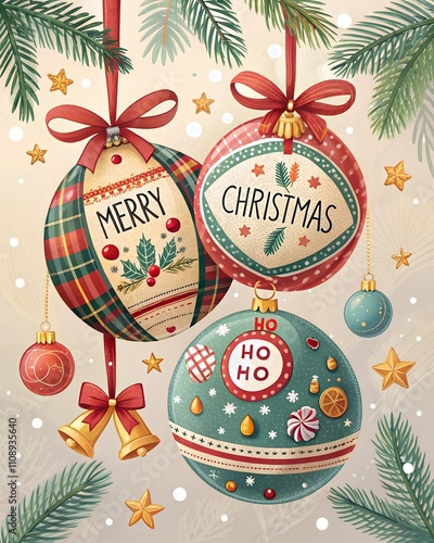 christmas background with christmas balls