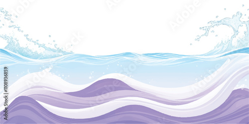 Transparent abstract purple and white abstract water color ocean wave texture background. Banner Graphic Resource as background for ocean wave and water wave abstract graphics

