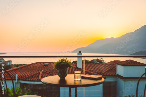 A romantic getaway with a private balcony offering panoramic sea and mountain views