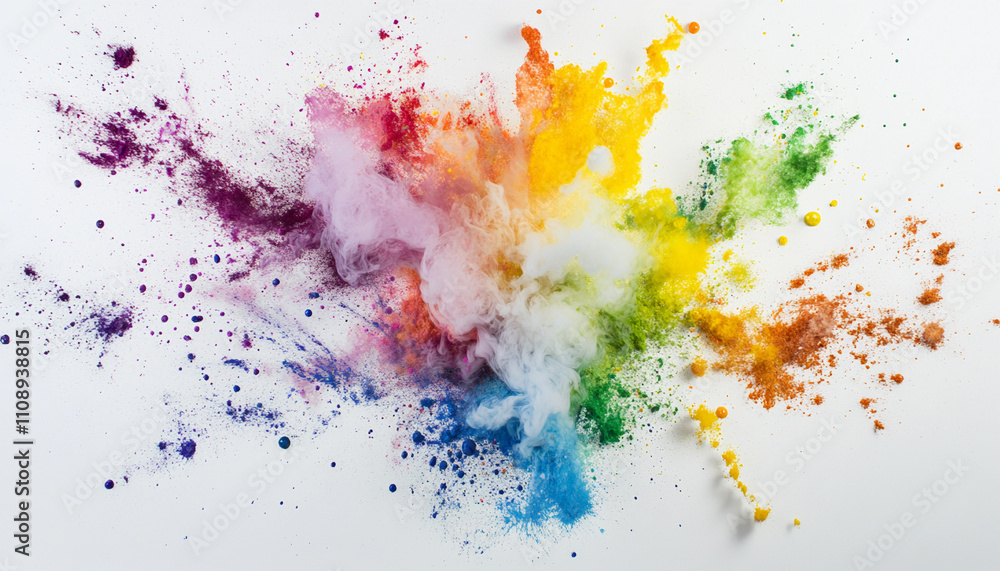 Fototapeta premium Colorful powder explosion creating vibrant patterns in air
