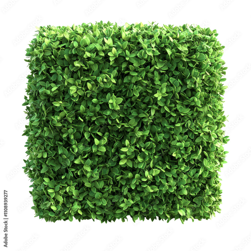 Naklejka premium Lush Green Leafy Wall for Decor and Design Projects Isolated on transparent background