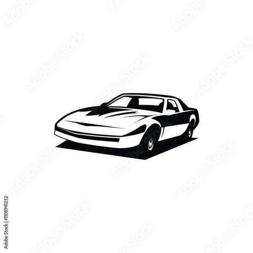 vector illustration of Knight Rider car. isolated logo, badge, emblem. available in eps 10