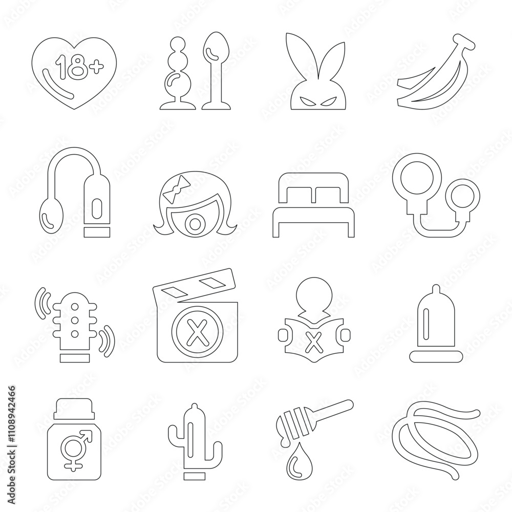 Fototapeta premium Sex shop icons