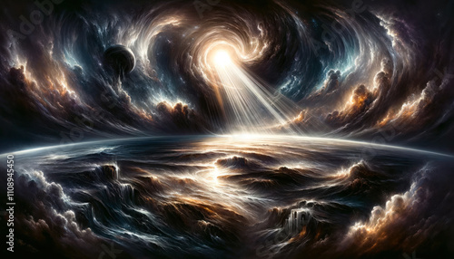 Genesis 1:1-3: Light Piercing the Primordial Void  
