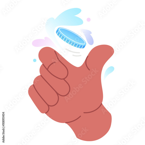 Hand Flipping a Coin for decision