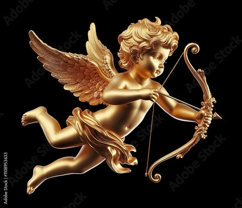 Gold metal decorative cupid...