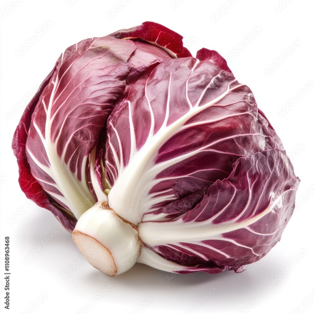 Radicchio fresh vegetable Isolated on White Background Generative AI Radicchio fresh vegetable Isolated on White Background Generative AI