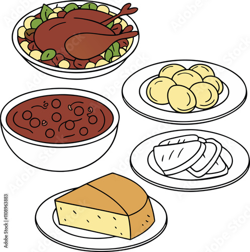 set of kinds of food