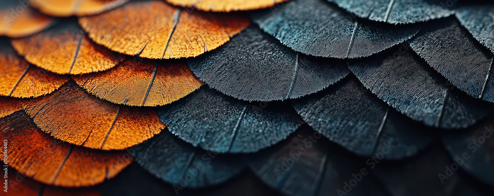 Obraz premium Intricate close up of colorful scales showcasing vibrant patterns and textures