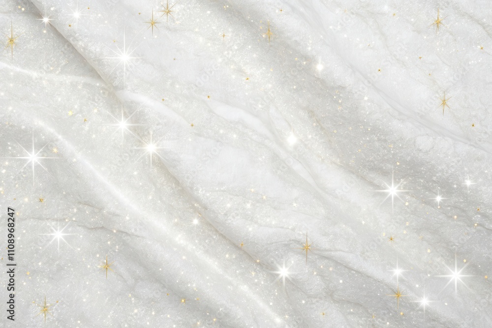 Obraz premium Elegant Draped Fabric with Sparkling Gold Stars and Shimmering Light Effects