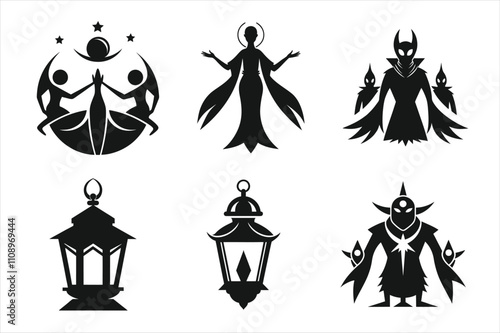 eternal lantern silhouette vector art illustration silhouette vector art illustration