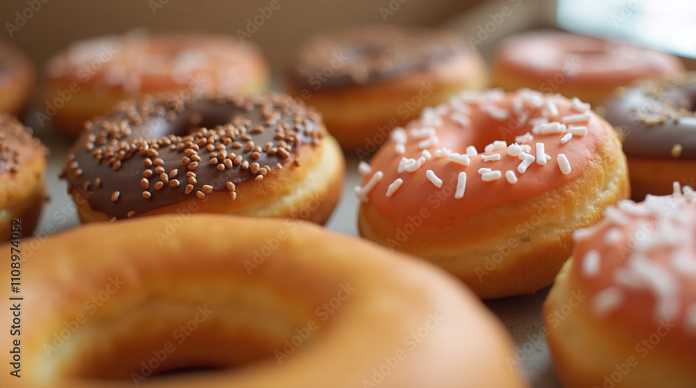 Close-up of Homemade Donuts, Baking at Home Close-up of Homemade Donuts, Baking at Home