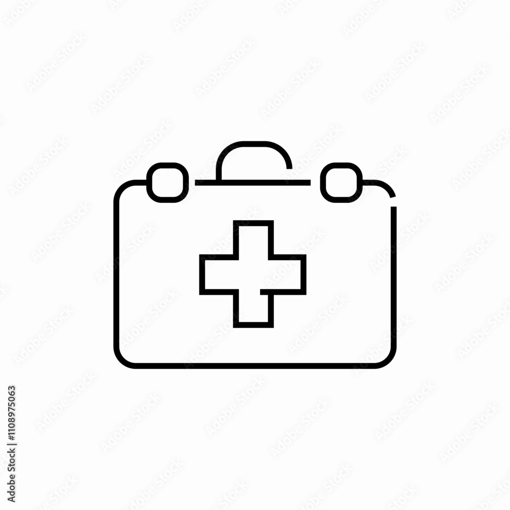 Obraz premium first aid kit icon sign vector