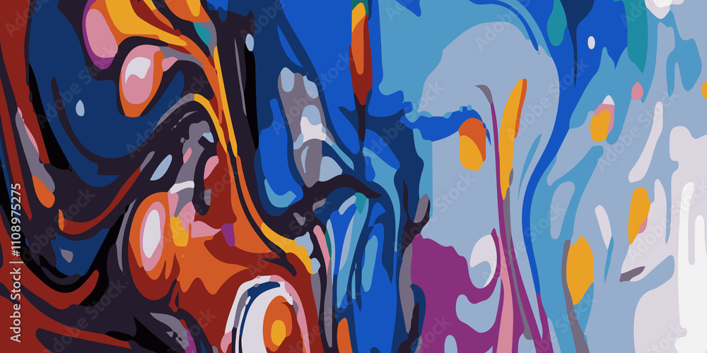 Fototapeta premium abstract art, fluid art. Abstract background, Decorative acrylic paint that fills the texture of mountain marble. abstract pattern, Abstract background with colorful waves of paint in pastel colors