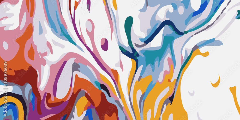Naklejka premium abstract art, fluid art. Abstract background, Decorative acrylic paint that fills the texture of mountain marble. abstract pattern, Abstract background with colorful waves of paint in pastel colors