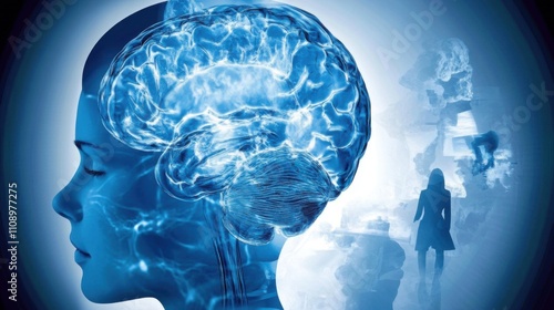 Wallpaper Mural Ice-Blue Brain : A Symbol of Alzheimer's-Induced Cognitive Decline Requiring Urgent Attention Torontodigital.ca