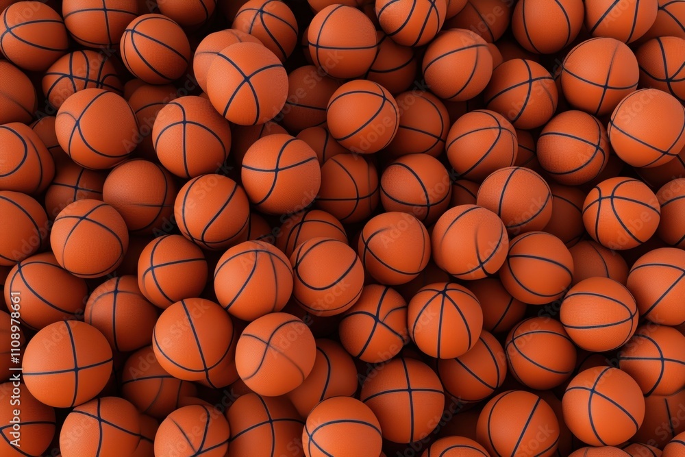 Obraz premium A Mountain of Basketballs: A Stunning Visual of Hundreds of Orange Spheres