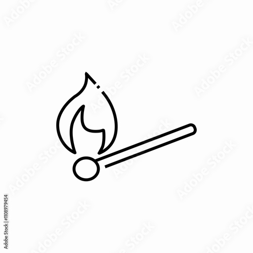 match burn icon sign vector